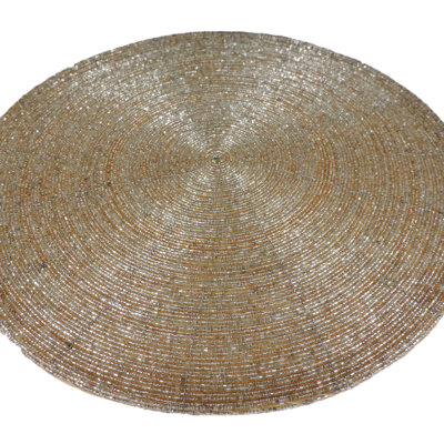 Glass Beads Embroidered Round Placemat