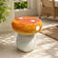 Tabouret d'appoint en résine orange 13 po x 13,4 po Orange-1979483367