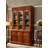 Solid White Ash Wood Three-Door Storage Bookcase With Glass Panels