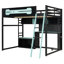 Lit mezzanine en bois avec bureau-1974885947