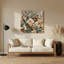 Aquarelle florale, art mural gris en métal 84-875211434