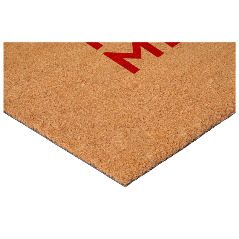 Pink Modern Merry Doormat 17" x 29", 17" W x 29" L, Pink