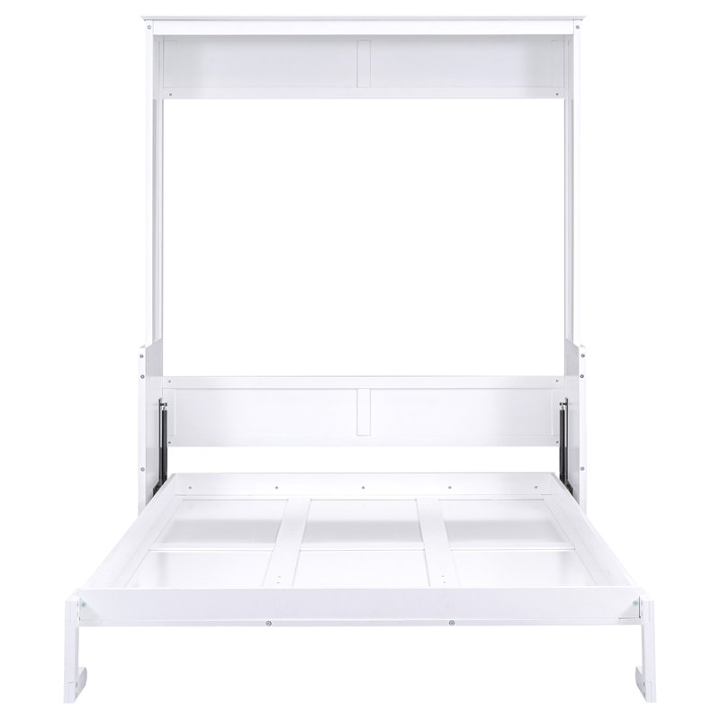 Grand lit escamotable avec tablette, blanc