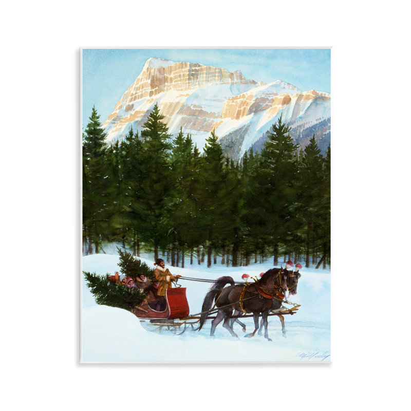 Plaque murale «Sleigh Ride Carrying Trees» par Wind River Studios