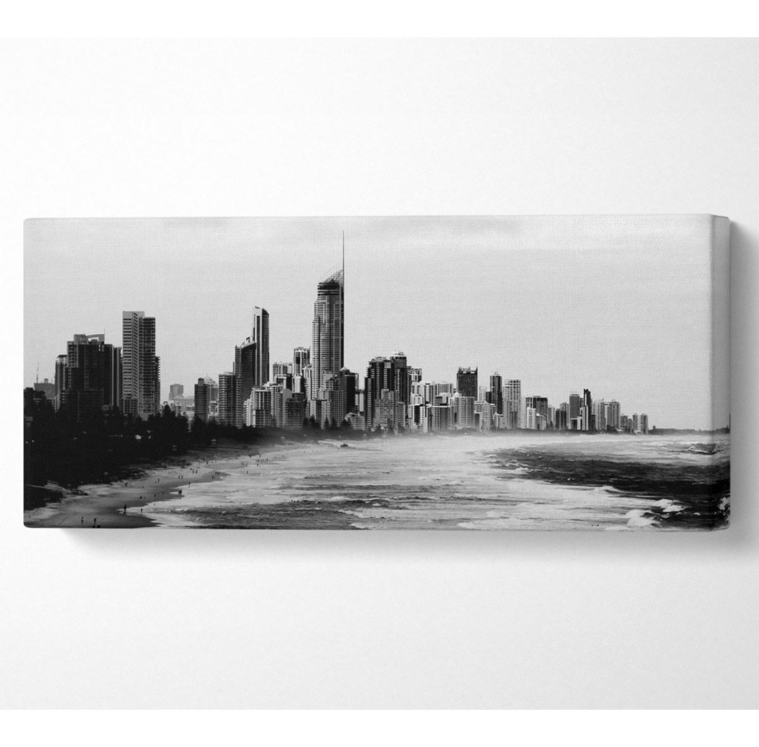 Miami Beach B N W Panoramaleinwand