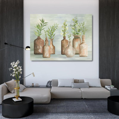 Ophelia & Co. Jacobs, Cindy Gallery Wrapped Canvas Art Titled: Greenery in Bottles II