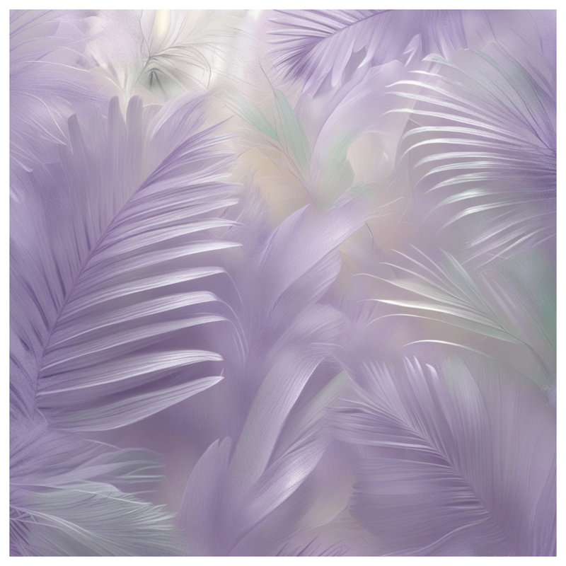 Housses de couette feuilles de palmier lavande, Lit simple