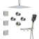 12”Ceiling Mounted Thermostatic Rainfall Shower System with 3 Body Jets and Storage Shelf