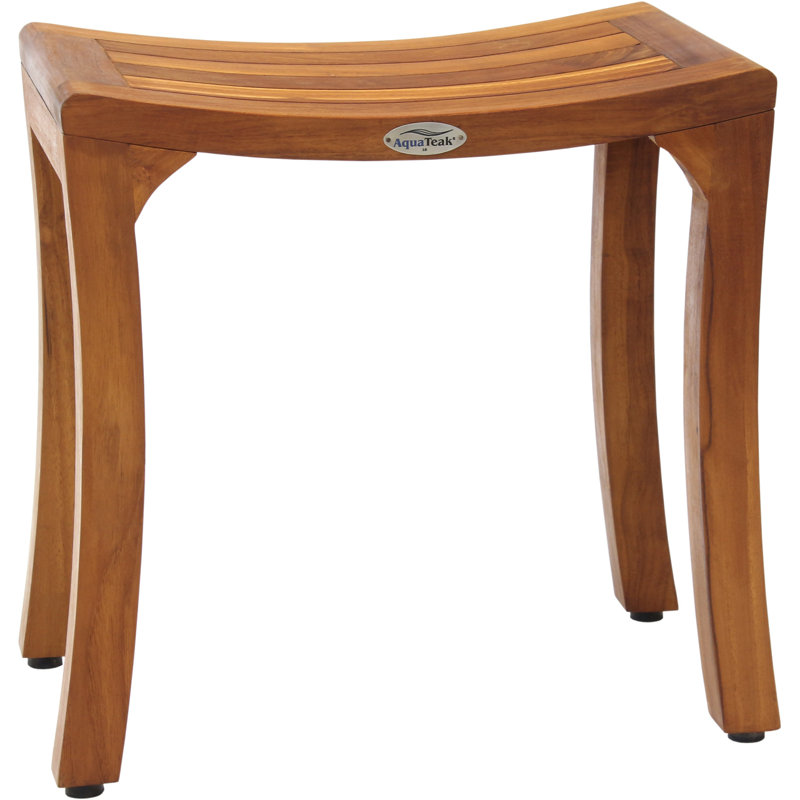 Banc de douche en teck l 18 po Asia Curve, Huile de teck