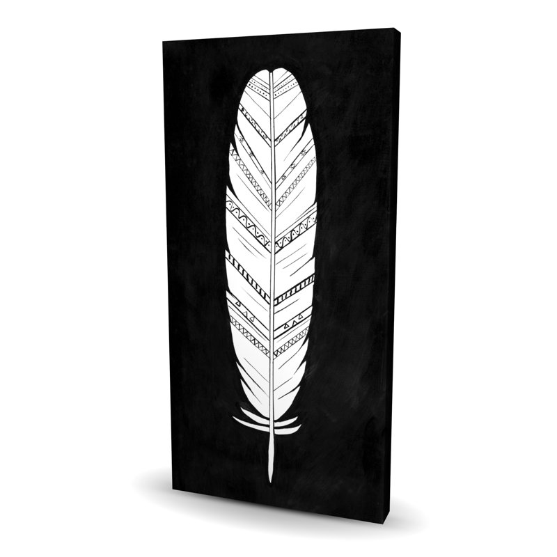 Plume avec motifs - Toile de salon noire pour la décoration intérieure