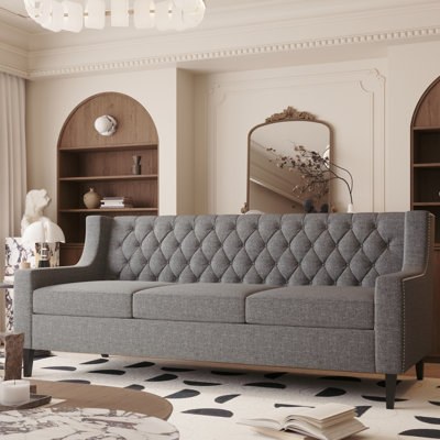 70.75" W Upholstered 3 Seater Sofa