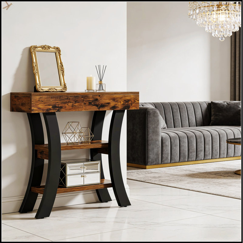 Table d'entrée élégante et incurvée avec une conception stable, parfaite pour les espaces modernes et compacts, rehaussant le décor et la fonctionnalité.