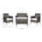 Wood Wicker 4 - Person Patio Conversation Set with Cushions-1287930132
