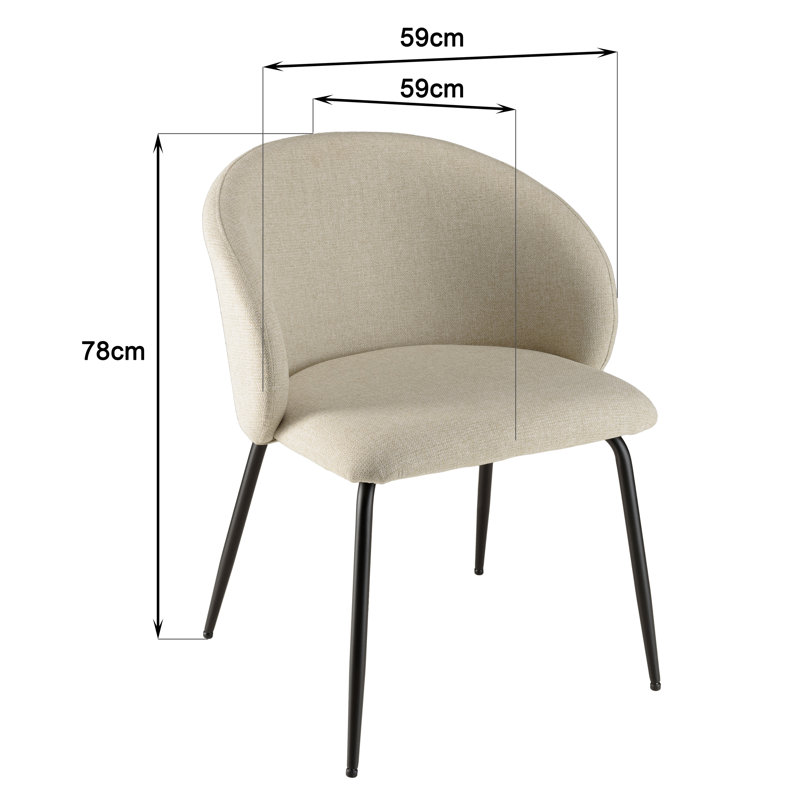 Luanna 47cm H Polyester Upholstered Side Chair, Beige