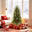 Arbre de Noël artificiel cyprès 6 pi, faux arbre avec 350 lumières DEL blanc chaud - Cèdre moderne mince et pré-éclairé avec support en métal robuste pour la décoration des Fêtes-131269766