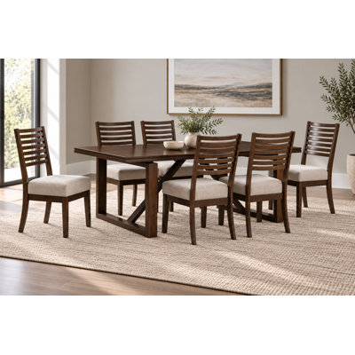 Jutland 6-Person Birch Solid Wood Dining Set