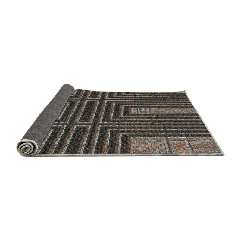 Tapis de zone brun à motif, Carré 8 pi