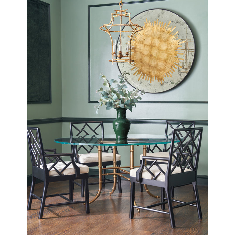 Trouvé Round Glass Dining Table, 30"H x 48"L x 48"W