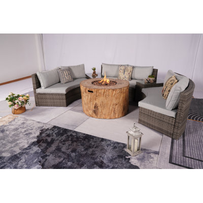 Ensemble de conversation pour 6 personnes avec coussins