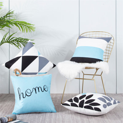 KD127 Appliqued Outdoor Pillow Cover