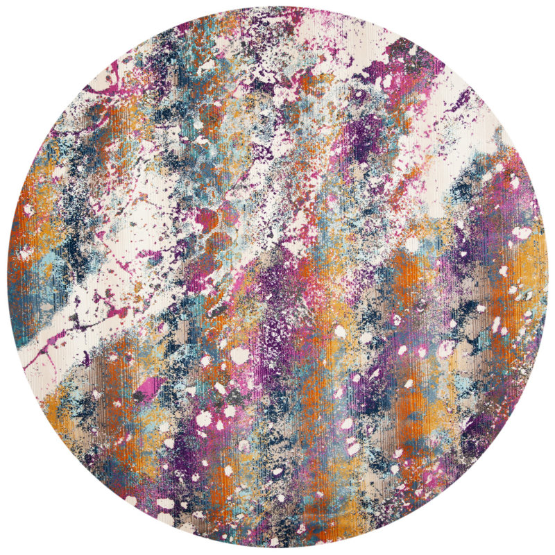 Abstract Indoor Rug, Round 6'7"