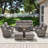 7-9 Person Outdoor Wicker Family Party Conversation Set With Swivel Rockers And Fire Pit-797878975