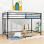 Structure de lit mezzanine simple en métal avec échelle et garde-corps Annazette