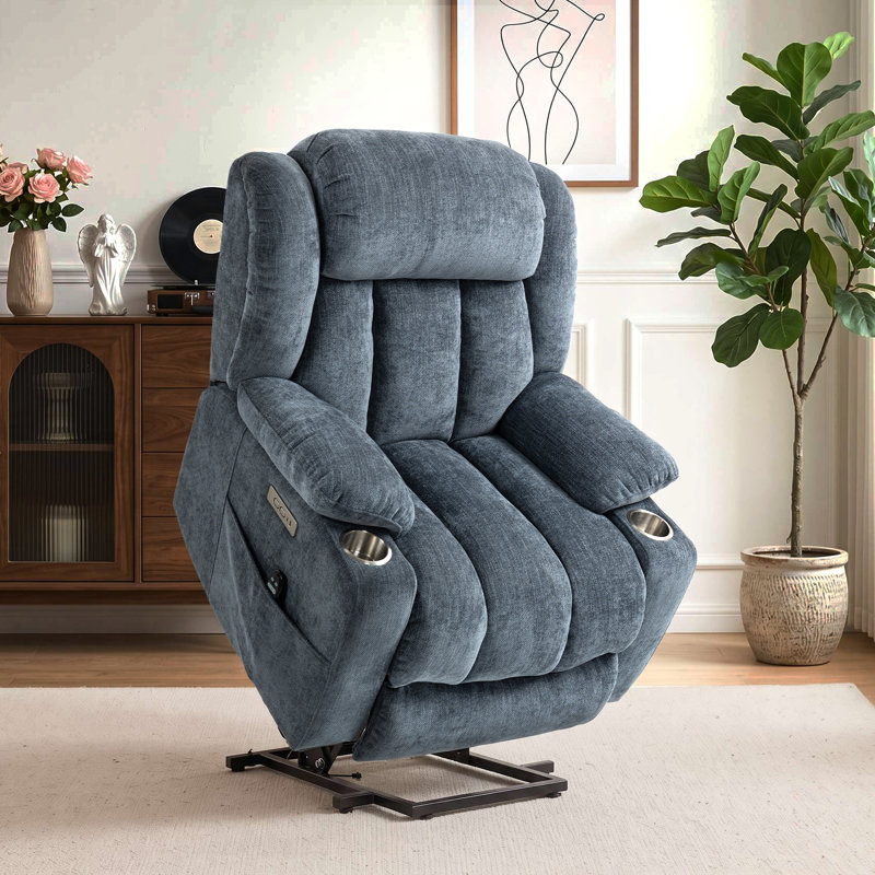 Azelle  Power Lift Chair Recliners Infinite Position with Massage,heat,cup Holder, Blue