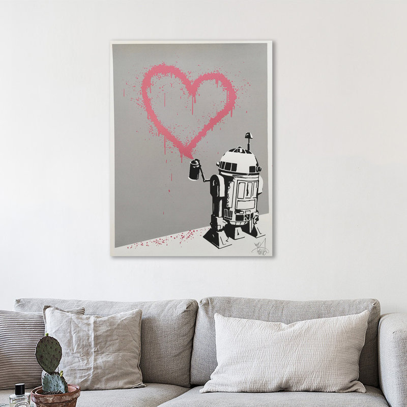 « r2-d2' s coeur », reproduction d’impression sur toile tendue, H 16 po x l 12 po x P 1,5 po