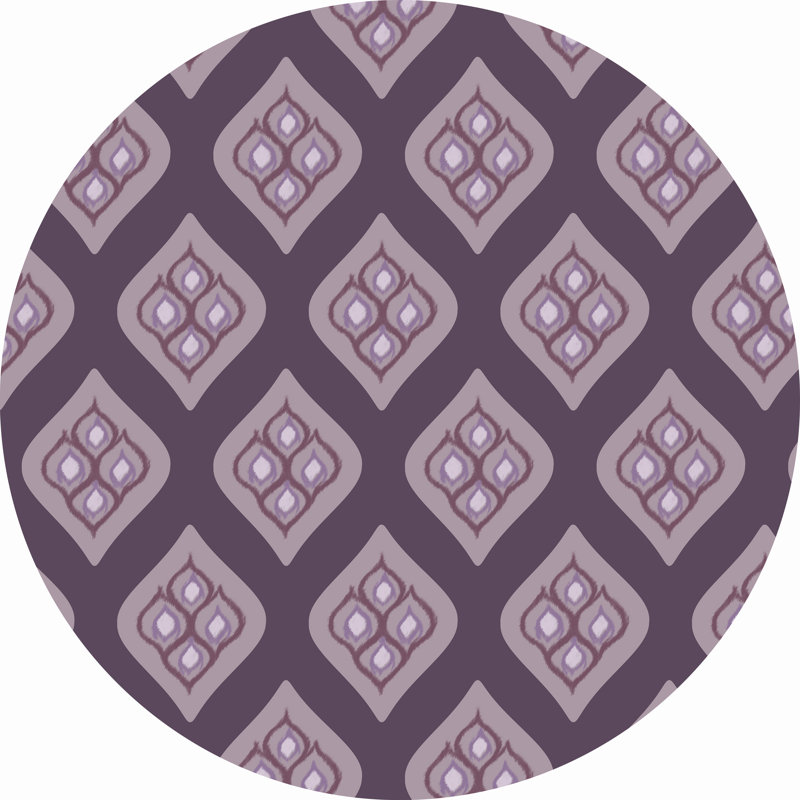 Chenille Geometric Indoor Rug, Round 5'