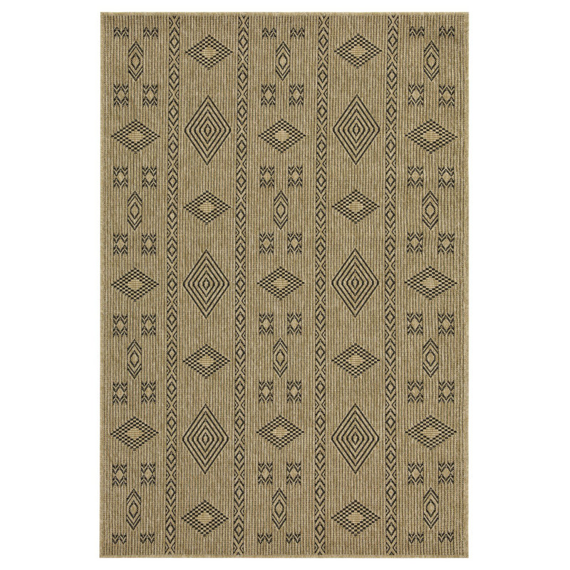 Jute And Black Indoor/Outdoor Area Rug, 8 Ft. X 10 Ft., Rectangle 7'10" x 10'3"