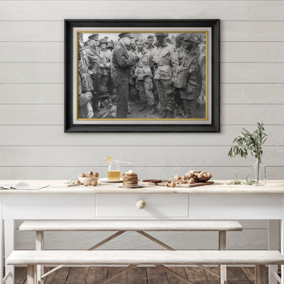 WWII Soldiers Military Meeting Black and White Documentary Photo Artwork, Office Pictures, Framed Canvas Giclee Print Wall Art.