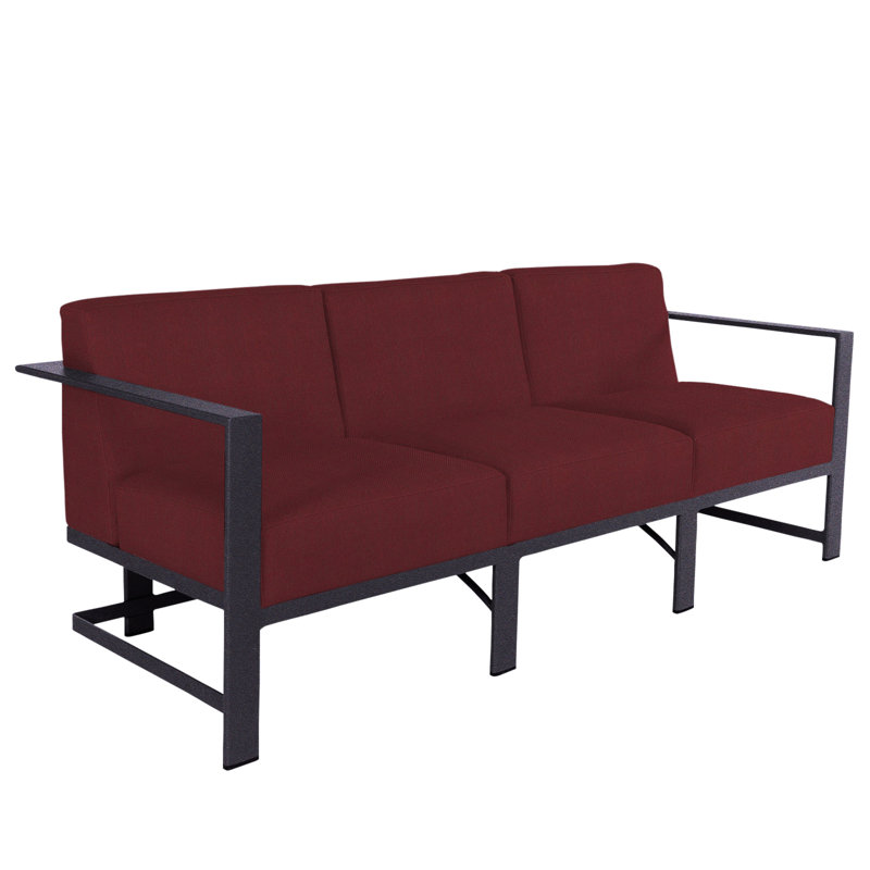 Studio Outdoor 3 - Seat Patio Sofa, Graphite, Flagship Stone Sunbrella®