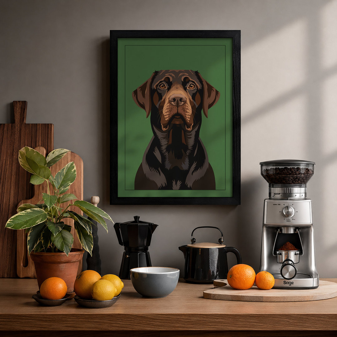 Labrador Retriever Portrait Modern - Framed Print