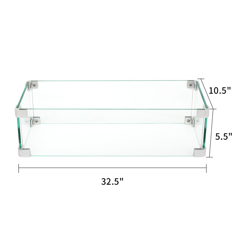 Pare-feu rectangulaire en verre
