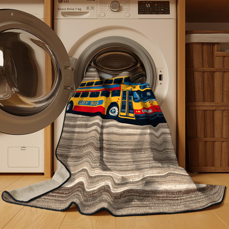 Tapis de transport brun lavable à la machine, Rond 8 pi