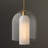 12" W x 16.5" H 1-Light Pendant in Aged Brass with Faux Alabaster Glass and Clear Glass Cloche