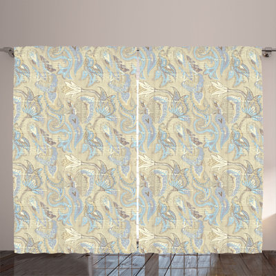 Polyester Semi Sheer Curtain Pair