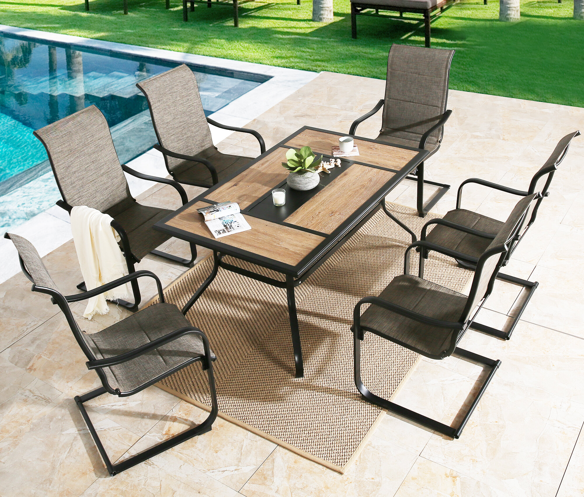Hampton Bay 21 in. x 23.5 in. Outdoor High Back Dining Chair
