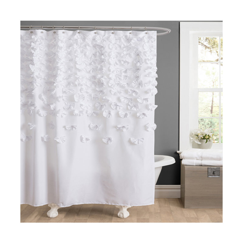 Rideau de douche simple blanc lucie