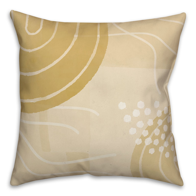 Abstract Outdoor Throw Pillow, Yellow, 20" x 20"