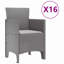 VidaXL Garden Dining Set 17 Pcs Light Grey Poly Rattan