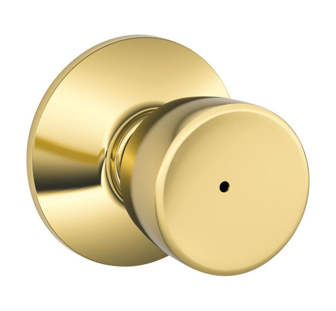 Schlage Bell Bright Brass Steel Privacy Lockset ANSI Grade 2 1.75 in. Schlage 
