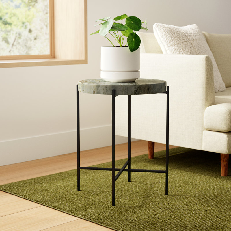 Bingham Marble Top End Table, Light Brown