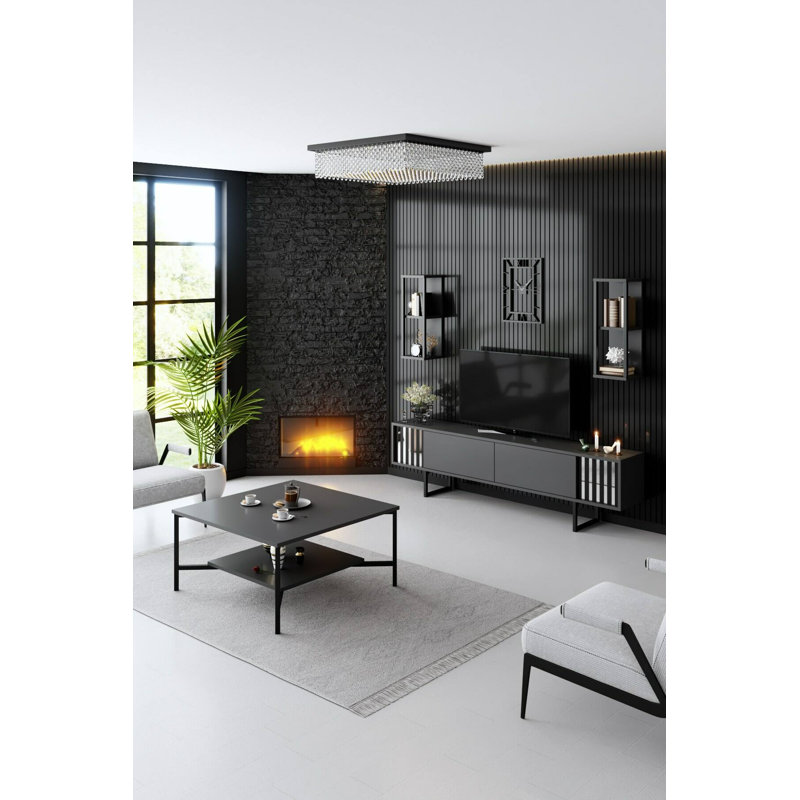 Abdelrahman Coffee Table, Anthracite/Black