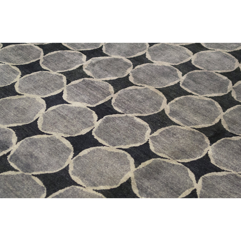 Tapis bleu de haute qualité noué à la main Windsom