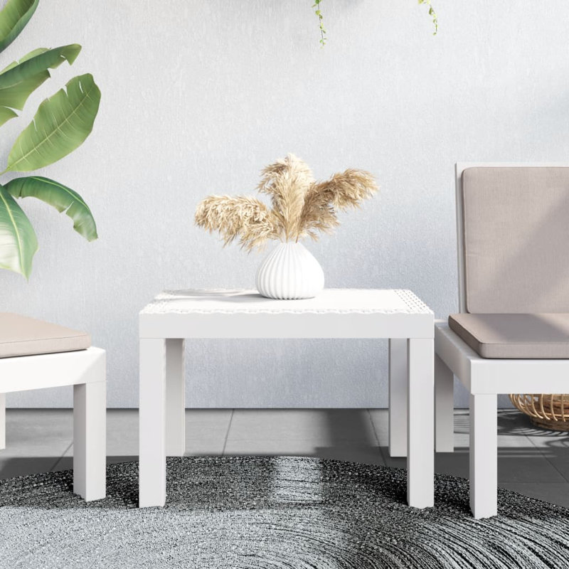 Table de jardin vidaXL en polypropylène blanc (PP) à durabilité moyenne