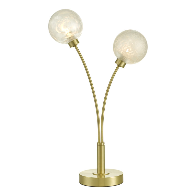 Avari 2 Light Table Lamp Glass, Satin Brass