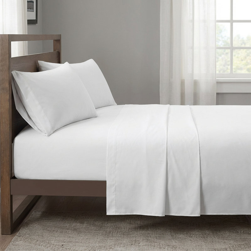 Ensemble de draps 4 pièces White, Blanc, Très grand lit