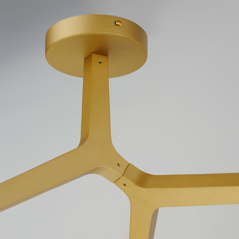 Dreanda Glass Flush Mount, Natural Aged Brass